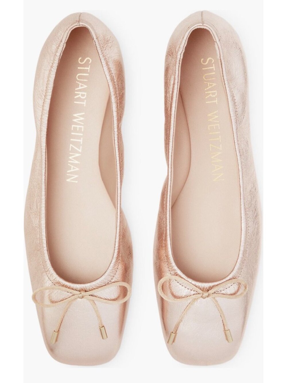 Stuart Weitzman metalic leather ballets flats size 8.5